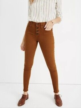 Madewell 9" High-Waist Jeans in Rust